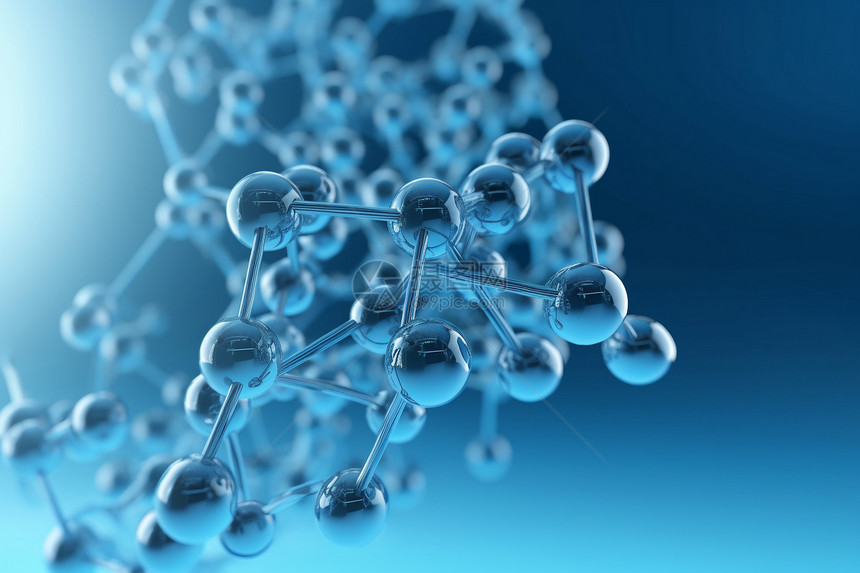 抽象科学蓝色分子图片
