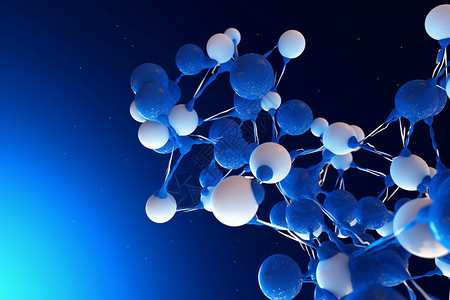 蓝色背景中的生物分子背景图片