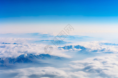 高空俯瞰云海图片