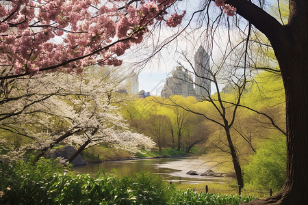 春日里的樱花公园图片