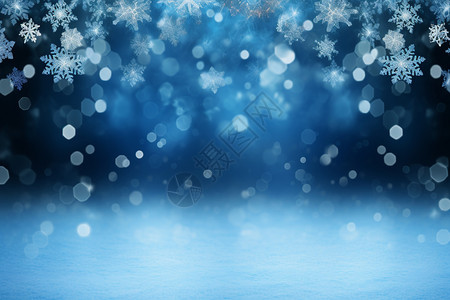 雪中少女雪花中的圣诞背景设计图片