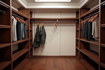 现代木质家居的更衣室背景图片