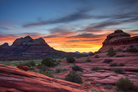 炫丽风景美丽的亚利桑那红岩景观背景