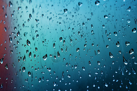 地面雨滴特写雨后模糊朦胧的玻璃背景