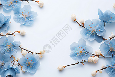 蓝色花卉壁纸背景图片