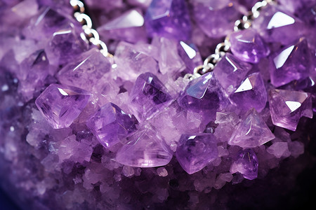紫色钻石紫色宝石项链高清图片