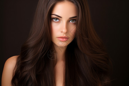 黑色微卷头发的女人图片