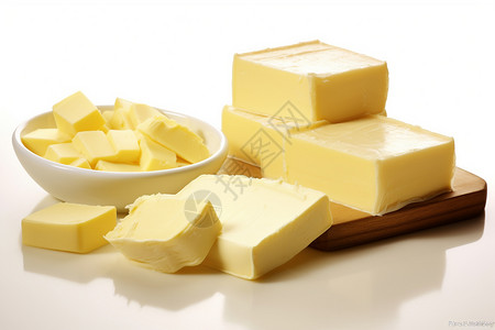 几个黄油块高胆固醇食物高清图片