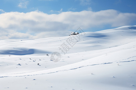 白色梦幻雪花冬日白雪中的梦幻景色背景