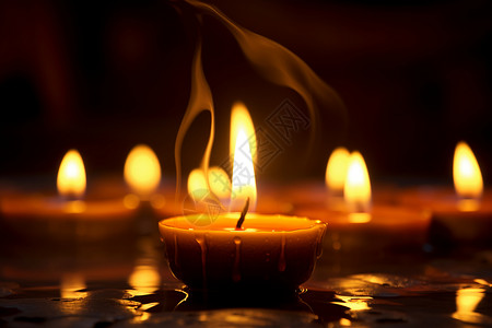 黑火焰素材黑暗中的蜡烛背景