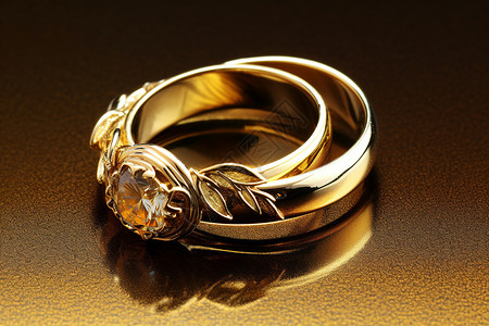 金色宝石豪华的黄金戒指背景