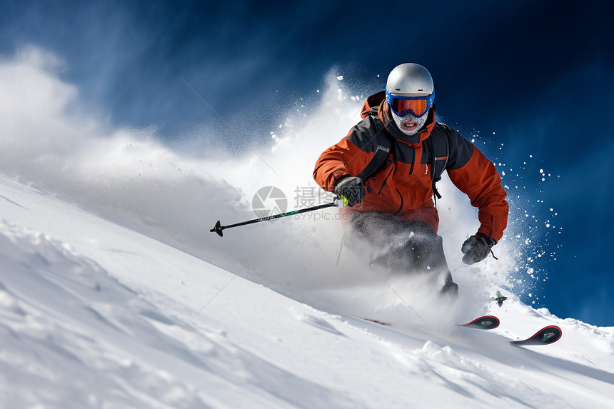 滑雪运动的男性图片