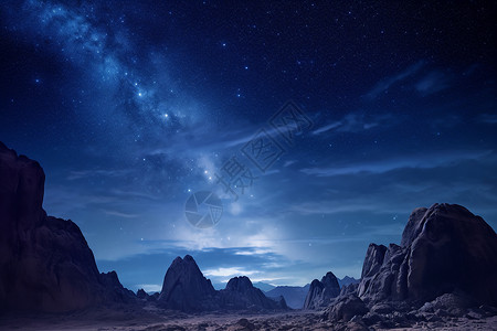 夜晚的星河夏夜星河背景