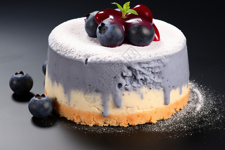 蓝色浆果蛋糕高清图片
