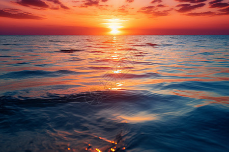大浪花大海上的日落背景