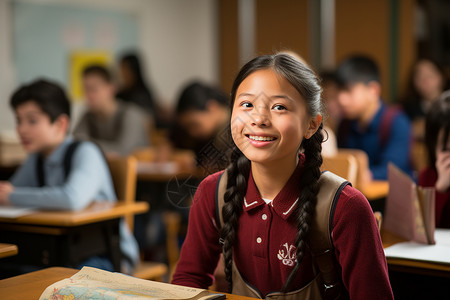 学生在教室背景图片