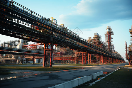 石油工厂里的管道图片