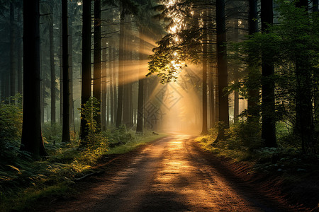 太阳光光魔幻森林的光之奇景背景