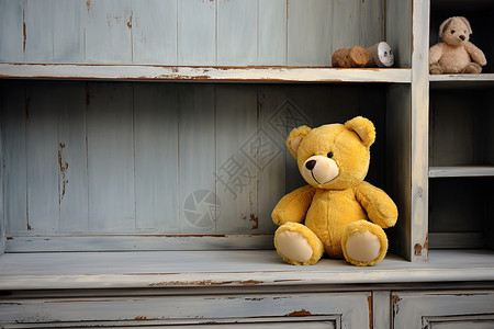 破旧褪色的玩具熊背景图片