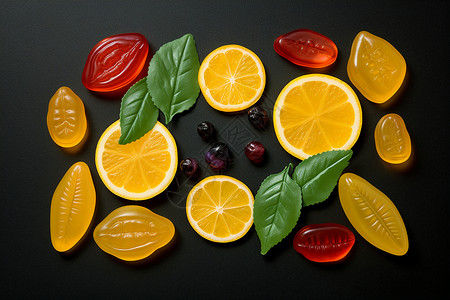 创意水果形状软糖高清图片
