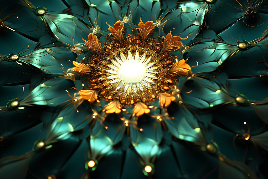 抽象创意金属de 向日葵花朵图片