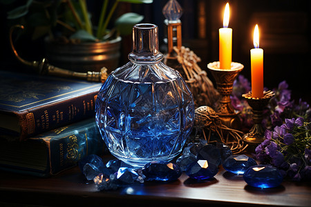 水晶杯素材魔幻蓝水晶背景