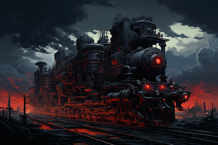 老式的蒸汽工业列车图片