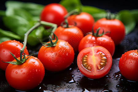 鲜美的红番茄背景图片
