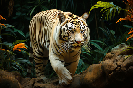 雨林漫步的老虎图片