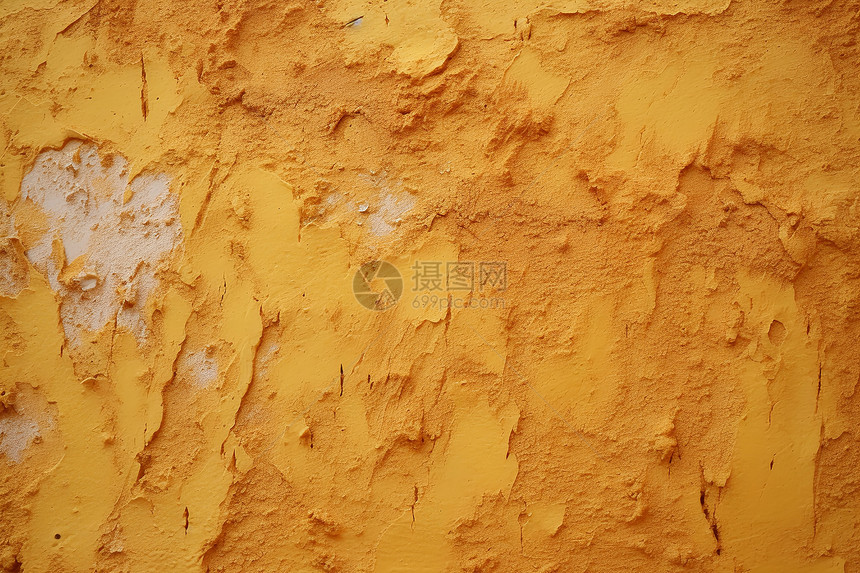黄色的水泥墙图片