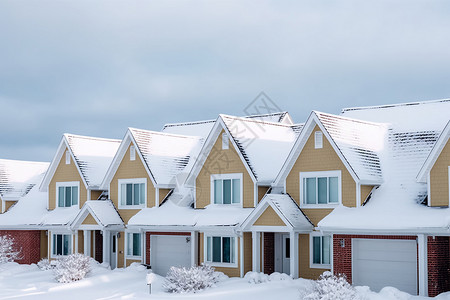 冬日白雪覆盖的房屋图片