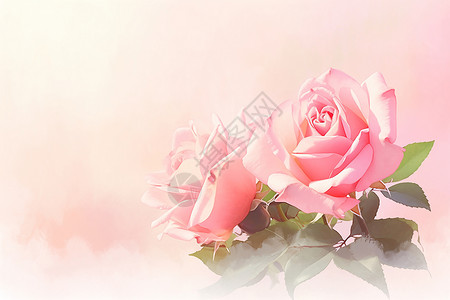 粉红玫瑰玫瑰之梦插画