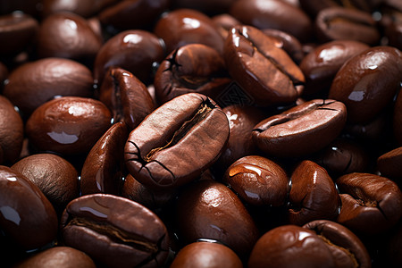 醇香浓郁的咖啡豆背景图片