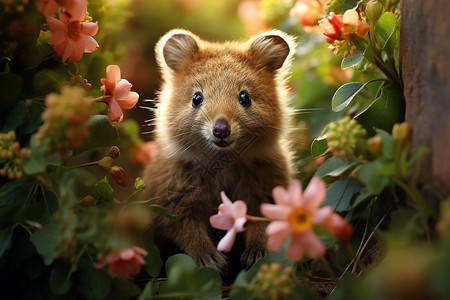 花丛里的动物树袋熊图片