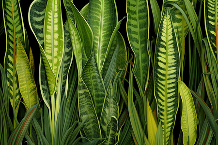 丛林中生长的植物背景图片