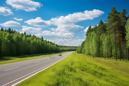 道路上行驶的汽车图片