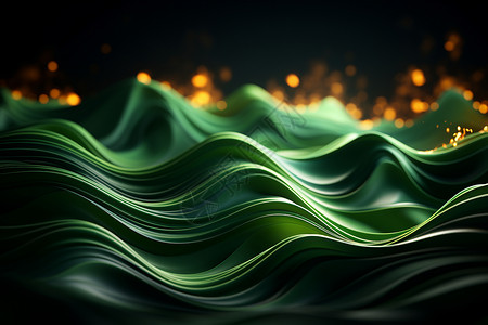 流动的绿色波浪背景图片