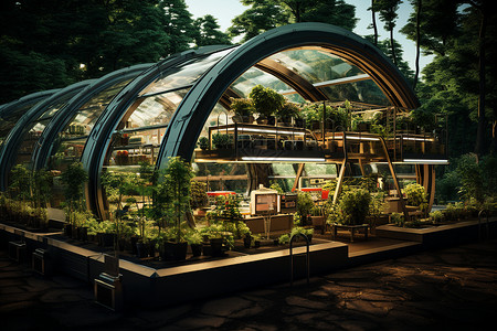 太阳能未来花园背景图片