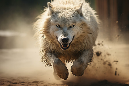 疾驰的白狼图片