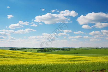 白云间的农田背景图片