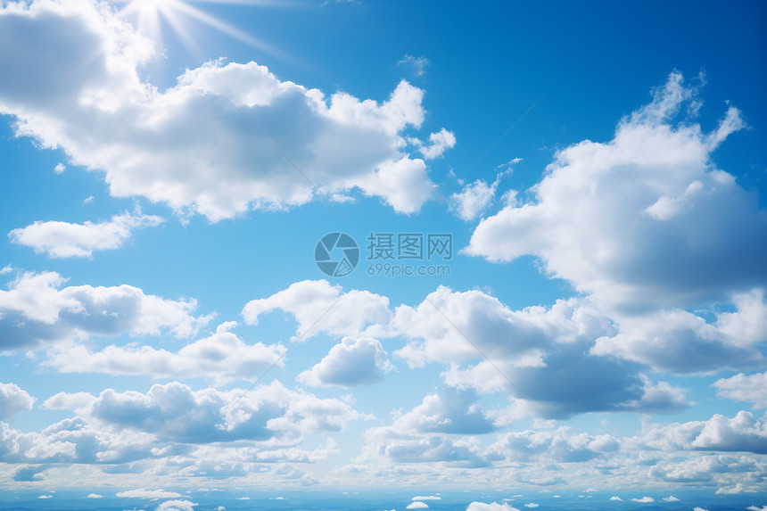 清晨的蓝天白云图片
