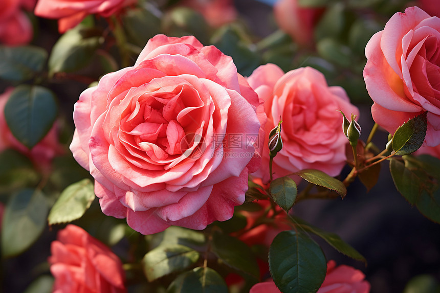 璀璨的粉色玫瑰花海图片