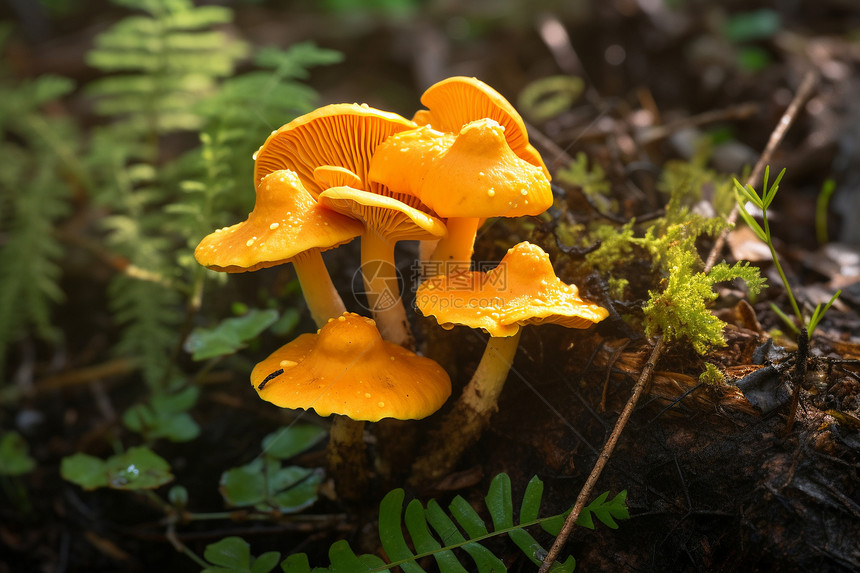 森林中美味的鲜菇图片