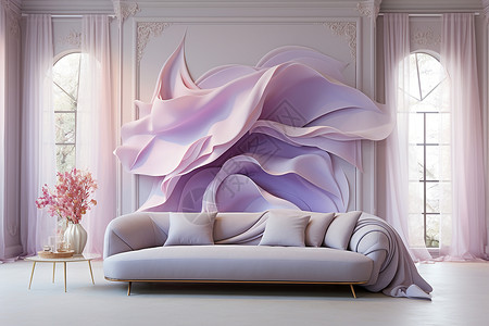 奢华的紫色丝绸背景背景图片