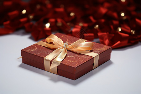 红色的礼物盒背景图片