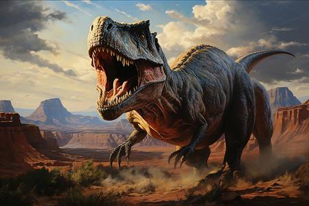 侏罗纪恐龙恐龙张开大口插画