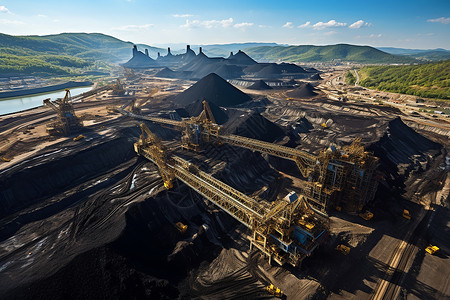 煤矿机电繁忙的机器背景