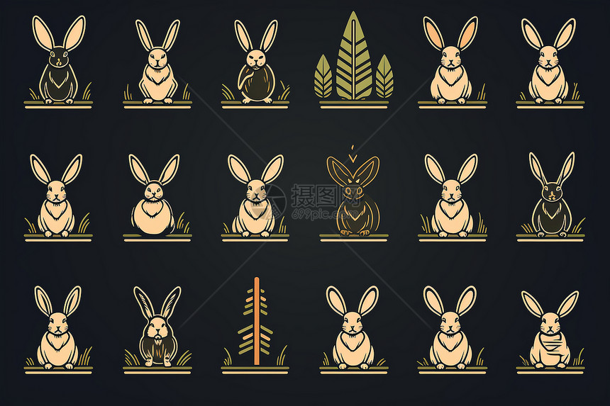 个性兔子图标合集图片
