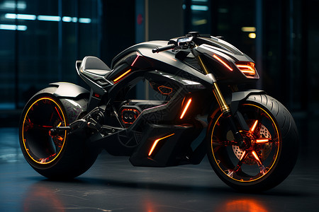 未来科技感运动摩托车背景图片