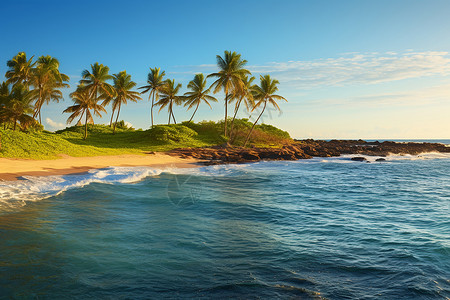 夏季热带宁静的海岛背景图片